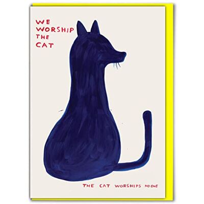 Candy Officielle David Shrigley – Carte d'anniversaire amusante – « We Worship The Cat » – Humour animal de compagnie – Excellente carte pour les amoureux des chats – Cartes alternatives pour hommes, - Publicité Candy Officielle David Shrigley – Carte d'anniversaire amusante – « We Worship The Cat » – Humour animal de compagnie – Excellente carte pour les amoureux des chats – Cartes alternatives pour hommes, - Publicité