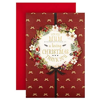 Hallmark Carte de Noël pour maman Motif couronne festive traditionnelle 3D - Publicité Hallmark Carte de Noël pour maman Motif couronne festive traditionnelle 3D - Publicité