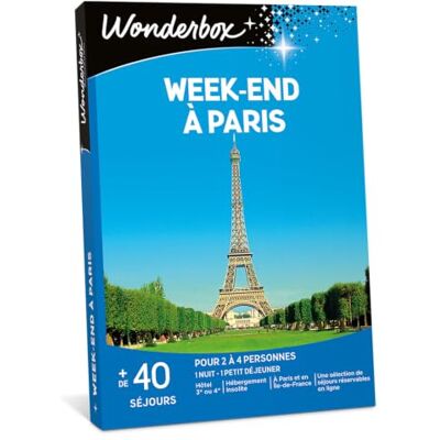 WONDERBOX Coffret Cadeau Week-End à Paris pour 2 à 4 pers. 1 nuit avec petit déjeuner Plus de 40 séjours Hôtel 3* ou 4*, hébergement insolite en Île-de-France - Publicité WONDERBOX Coffret Cadeau Week-End à Paris pour 2 à 4 pers. 1 nuit avec petit déjeuner Plus de 40 séjours Hôtel 3* ou 4*, hébergement insolite en Île-de-France - Publicité