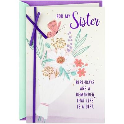 Hallmark Carte d'anniversaire pour sœur (Life is a Gift), 599RZB2210 - Publicité Hallmark Carte d'anniversaire pour sœur (Life is a Gift), 599RZB2210 - Publicité