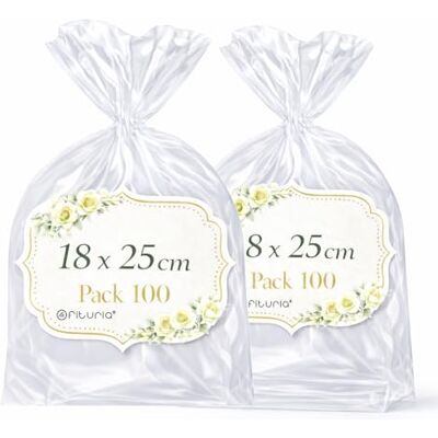 OFITURIA Sachets Cellophane Transparents 18 x 25 cm, Grand Sachet Transparent pour livres et Petites bouteilles – Emballage cadeau Transparent pour Boutique et Événements, 2 Packs (200 Sacs) - Publicité OFITURIA Sachets Cellophane Transparents 18 x 25 cm, Grand Sachet Transparent pour livres et Petites bouteilles – Emballage cadeau Transparent pour Boutique et Événements, 2 Packs (200 Sacs) - Publicité