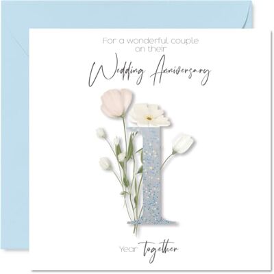 Stuff4 Carte d’anniversaire de mariage 1er pour couple Motif floral élégant, Carte carrée avec enveloppe, message à l’intérieur, Qualité premium 145mmx145mm - Publicité Stuff4 Carte d’anniversaire de mariage 1er pour couple Motif floral élégant, Carte carrée avec enveloppe, message à l’intérieur, Qualité premium 145mmx145mm - Publicité