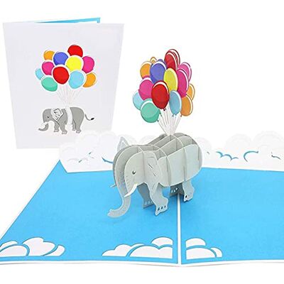 PopLife Cards l'éléphant & ballons pop-up carte toutes les occasions - Publicité PopLife Cards l'éléphant & ballons pop-up carte toutes les occasions - Publicité