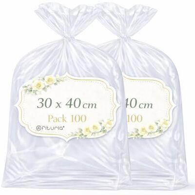 OFITURIA Sachets Cellophane Transparents 30 x 40 cm, Grands Sachets Transparents pour 2–3 vêtements et kits – Emballage cadeau Transparent pour Boutique, 2 Packs (200 Sacs) - Publicité OFITURIA Sachets Cellophane Transparents 30 x 40 cm, Grands Sachets Transparents pour 2–3 vêtements et kits – Emballage cadeau Transparent pour Boutique, 2 Packs (200 Sacs) - Publicité