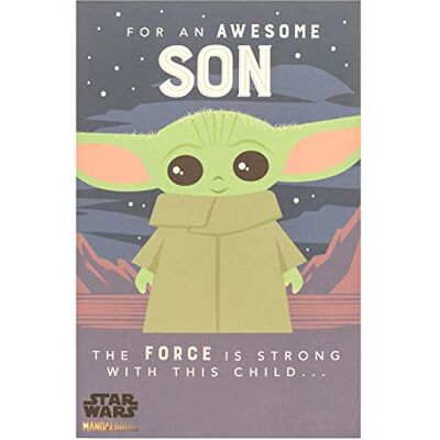 UK Greetings Carte d'anniversaire pour fils Cadeaux d'anniversaire Lui, garçon, homme Motif Baby Yoda/Grogu Avec enveloppe 155 x 235 mm - Publicité UK Greetings Carte d'anniversaire pour fils Cadeaux d'anniversaire Lui, garçon, homme Motif Baby Yoda/Grogu Avec enveloppe 155 x 235 mm - Publicité