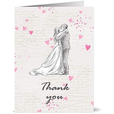 Panda Lot de 50 cartes de remerciement « Bride and Groom » avec enveloppes – Cartes de vœux de style vintage pour remercier les gens pour leur présence - Publicité Panda Lot de 50 cartes de remerciement « Bride and Groom » avec enveloppes – Cartes de vœux de style vintage pour remercier les gens pour leur présence - Publicité