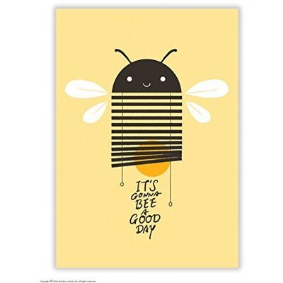 Candy Carte postale humoristique humoristique « Bee A Good Day » - Publicité Candy Carte postale humoristique humoristique « Bee A Good Day » - Publicité