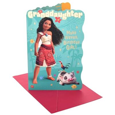 UK Greetings Disney Vaiana Carte d'anniversaire pour petite-fille avec enveloppe 13,7 x 21 cm - Publicité UK Greetings Disney Vaiana Carte d'anniversaire pour petite-fille avec enveloppe 13,7 x 21 cm - Publicité