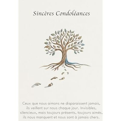 Panda Carte de Condoléances 17x12 cm – « Sincères Condoléances » – Carte pliée 300gsm papier naturel – Motif arbre et empreintes – Enveloppe kraft recyclée incluse (1) - Publicité Panda Carte de Condoléances 17x12 cm – « Sincères Condoléances » – Carte pliée 300gsm papier naturel – Motif arbre et empreintes – Enveloppe kraft recyclée incluse (1) - Publicité