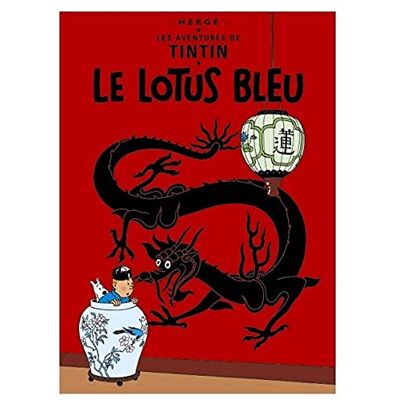 Tintin Carte postale album de Le lotus bleu 30073 (10x15cm) - Publicité Tintin Carte postale album de Le lotus bleu 30073 (10x15cm) - Publicité