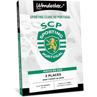 WONDERBOX Connect Coffret Cadeau Sporting Clube de Portugal 2 pers. 2 places pour 1 match au choix Parmi 15 matchs par an, valable pour tous les matchs à domicile Validité 27 mois - Publicité WONDERBOX Connect Coffret Cadeau Sporting Clube de Portugal 2 pers. 2 places pour 1 match au choix Parmi 15 matchs par an, valable pour tous les matchs à domicile Validité 27 mois - Publicité