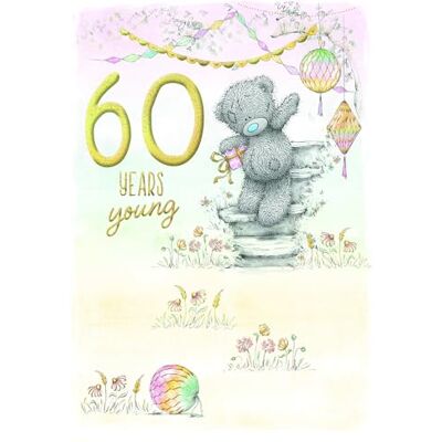 Me To You Tatty Teddy Carte d'anniversaire 60 ans Ours avec lanternes Collection officielle 12,7 x 17,8 cm - Publicité Me To You Tatty Teddy Carte d'anniversaire 60 ans Ours avec lanternes Collection officielle 12,7 x 17,8 cm - Publicité