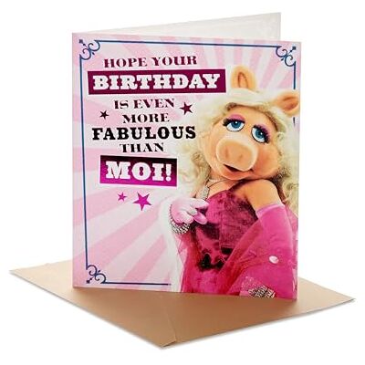 UK Greetings Disney Muppets Carte d'anniversaire pour elle/amie avec enveloppe – Motif humoristique avec Muppets Miss Piggy - Publicité UK Greetings Disney Muppets Carte d'anniversaire pour elle/amie avec enveloppe – Motif humoristique avec Muppets Miss Piggy - Publicité