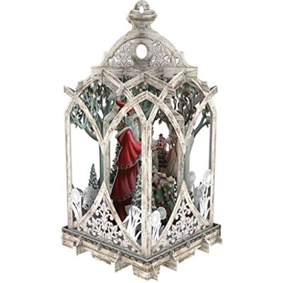ART 3D Pop-Up Christmas Card WHITE LANTERN CHRISTMAS - Publicité ART 3D Pop-Up Christmas Card WHITE LANTERN CHRISTMAS - Publicité