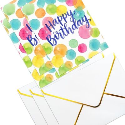 Panda Lot de 3 cartes d'anniversaire de qualité supérieure – Designs simples et colorés avec enveloppes rouges dorées (3 blanches) - Publicité Panda Lot de 3 cartes d'anniversaire de qualité supérieure – Designs simples et colorés avec enveloppes rouges dorées (3 blanches) - Publicité