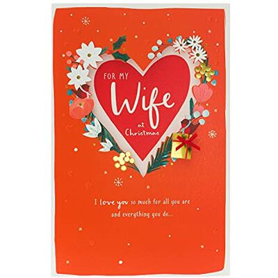 UK Greetings Carte de Noël pour femme – Carte de Noël pour femme – Carte de Noël pour ma femme – Carte de Noël pour elle, multicolore - Publicité UK Greetings Carte de Noël pour femme – Carte de Noël pour femme – Carte de Noël pour ma femme – Carte de Noël pour elle, multicolore - Publicité