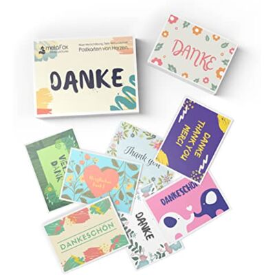 metaFox “Danke” Postkarten 20 farbenfrohe Dankeskarten Danke sagen, wenn man dankbar ist Das perfekte Karten Set für eine 20-tägige Dankbarkeits-Challenge - Publicité metaFox “Danke” Postkarten 20 farbenfrohe Dankeskarten Danke sagen, wenn man dankbar ist Das perfekte Karten Set für eine 20-tägige Dankbarkeits-Challenge - Publicité