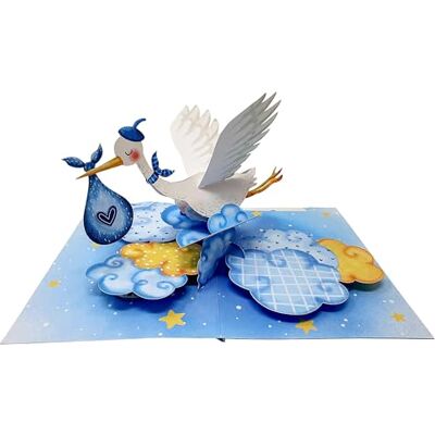 ASVP Shop Carte d'anniversaire pop-up 3D faite à la main avec grue bleue Cadeau pour garçon et fille - Publicité ASVP Shop Carte d'anniversaire pop-up 3D faite à la main avec grue bleue Cadeau pour garçon et fille - Publicité