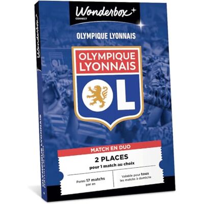 WONDERBOX Connect Coffret Cadeau Olympique Lyonnais Classic 2 pers. 2 places pour 1 match au choix Parmi 17 matchs par an, valable pour tous les matchs à domicile Validité 27 mois - Publicité WONDERBOX Connect Coffret Cadeau Olympique Lyonnais Classic 2 pers. 2 places pour 1 match au choix Parmi 17 matchs par an, valable pour tous les matchs à domicile Validité 27 mois - Publicité