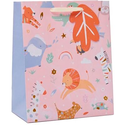 UK Greetings Sac cadeau de taille moyenne pour bébé fille/nouveaux parents Sacs de fête pour cadeaux Anniversaire/mariage/Noël Motif animaux mignons 19 x 23 x 8,9 cm - Publicité UK Greetings Sac cadeau de taille moyenne pour bébé fille/nouveaux parents Sacs de fête pour cadeaux Anniversaire/mariage/Noël Motif animaux mignons 19 x 23 x 8,9 cm - Publicité