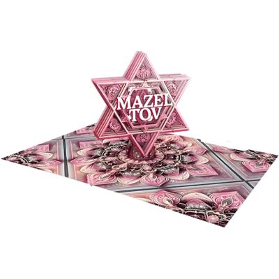 Generic - 3D Bat Mitzvah Pop-Up Card - Rose - Publicité Generic - 3D Bat Mitzvah Pop-Up Card - Rose - Publicité