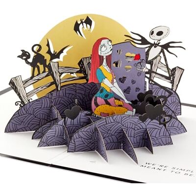 Hallmark Carte de vœux 3D et pop-up The Nightmare Before Christmas, Jack Skellington et Sally, anniversaire, anniversaire de mariage, Saint-Valentin, noir, violet, jaune - Publicité Hallmark Carte de vœux 3D et pop-up The Nightmare Before Christmas, Jack Skellington et Sally, anniversaire, anniversaire de mariage, Saint-Valentin, noir, violet, jaune - Publicité