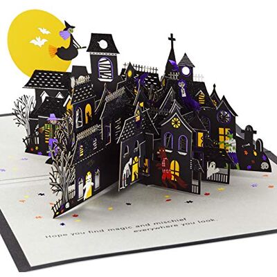 Hallmark Signature Paper Wonder 1299HEH4007 Carte pop-up d'Halloween Maison hantée - Publicité Hallmark Signature Paper Wonder 1299HEH4007 Carte pop-up d'Halloween Maison hantée - Publicité