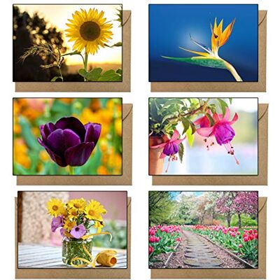 Panda Lot de 48 cartes de vœux pliantes avec 48 enveloppes Motif fleurs et jardin - Publicité Panda Lot de 48 cartes de vœux pliantes avec 48 enveloppes Motif fleurs et jardin - Publicité