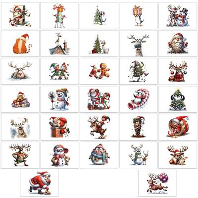 Panda Lot de 64 cartes postales de Noël amusantes avec dessins amusants sur le devant – 32 motifs différents de la marque - Publicité Panda Lot de 64 cartes postales de Noël amusantes avec dessins amusants sur le devant – 32 motifs différents de la marque - Publicité