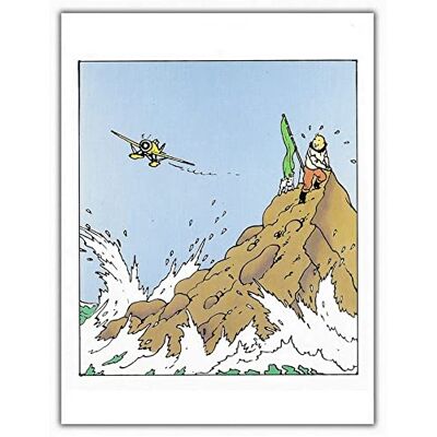 Tintin Carte postale double Moulinsart, sur son îlot (12,5x17,5cm) - Publicité Tintin Carte postale double Moulinsart, sur son îlot (12,5x17,5cm) - Publicité