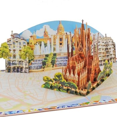 Favour Pop Up ® XP862 Carte pop-up 3D Barcelone – Carte de vœux faite à la main – Idée cadeau pour les fans de Barcelone, bon de voyage, anniversaire, souvenir de vacances - Publicité Favour Pop Up ® XP862 Carte pop-up 3D Barcelone – Carte de vœux faite à la main – Idée cadeau pour les fans de Barcelone, bon de voyage, anniversaire, souvenir de vacances - Publicité