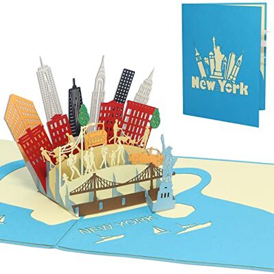 Lin PopUp®, 17604 N717 Carte pop-up 3D NewYork, bon de voyage, carte d'anniversaire pop-up, carte d'anniversaire, carte pliante, cadeau de voyage urbain, New York, États-Unis - Publicité Lin PopUp®, 17604 N717 Carte pop-up 3D NewYork, bon de voyage, carte d'anniversaire pop-up, carte d'anniversaire, carte pliante, cadeau de voyage urbain, New York, États-Unis - Publicité