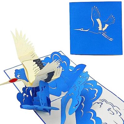 PopLife Cards oiseau grue 3d pop up carte de voeux toutes les occasions - Publicité PopLife Cards oiseau grue 3d pop up carte de voeux toutes les occasions - Publicité