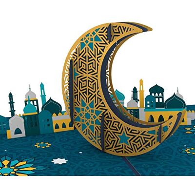 Lovepop Carte pop-up Eid Mubarak, carte de célébration 3D pour les vacances - Publicité Lovepop Carte pop-up Eid Mubarak, carte de célébration 3D pour les vacances - Publicité