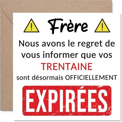 Stuff4 Drôle Carte d'Anniversaire 40 Ans pour Frère, Adieu la Trentaine Humour Piquant pour Franchir le Cap des 40 Ans, 145 mm Carré, Enveloppe Incluse - Publicité Stuff4 Drôle Carte d'Anniversaire 40 Ans pour Frère, Adieu la Trentaine Humour Piquant pour Franchir le Cap des 40 Ans, 145 mm Carré, Enveloppe Incluse - Publicité