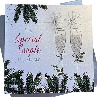 White Cotton Cards XC10 Grande Carte de Noël Faite Main Inscription to a Special Couple At Christmas Blanc - Publicité White Cotton Cards XC10 Grande Carte de Noël Faite Main Inscription to a Special Couple At Christmas Blanc - Publicité