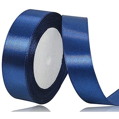 AHOMAME Ruban de satin bleu foncé 25 mm x 22 m Pour décoration de cadeau de mariage, baptême et anniversaire - Publicité AHOMAME Ruban de satin bleu foncé 25 mm x 22 m Pour décoration de cadeau de mariage, baptême et anniversaire - Publicité