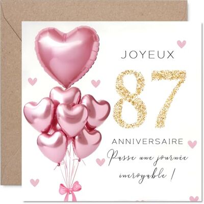 Stuff4 Douce Carte d'Anniversaire 87 Ans, Ambiance Festive et Chaleureuse - Publicité Stuff4 Douce Carte d'Anniversaire 87 Ans, Ambiance Festive et Chaleureuse - Publicité