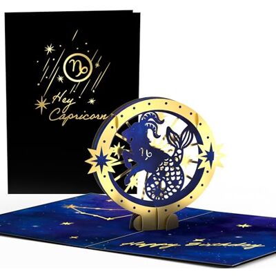 Lovepop ® Carte d'anniversaire pop-up 3D avec signe du zodiaque Capricorne Effets dorés de qualité supérieure Compartiment pour argent et bons d'achat Enveloppe de qualité supérieure - Publicité Lovepop ® Carte d'anniversaire pop-up 3D avec signe du zodiaque Capricorne Effets dorés de qualité supérieure Compartiment pour argent et bons d'achat Enveloppe de qualité supérieure - Publicité
