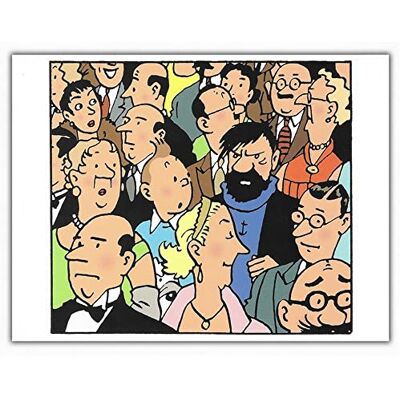 Tintin Carte postale double Moulinsart et Haddock dans la foule (17,5x12,5cm) - Publicité Tintin Carte postale double Moulinsart et Haddock dans la foule (17,5x12,5cm) - Publicité