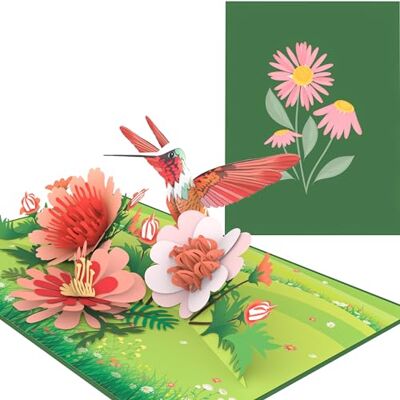 PopLife Carte en 3D Fleurs Sauvages et Colibri Carte Pop-Up pour les Amoureux des Oiseaux, Anniversaire, Anniversaire de Mariage, Saint-Valentin, Retour de Maladie Cadeau pour Maman, Femme - Publicité PopLife Carte en 3D Fleurs Sauvages et Colibri Carte Pop-Up pour les Amoureux des Oiseaux, Anniversaire, Anniversaire de Mariage, Saint-Valentin, Retour de Maladie Cadeau pour Maman, Femme - Publicité