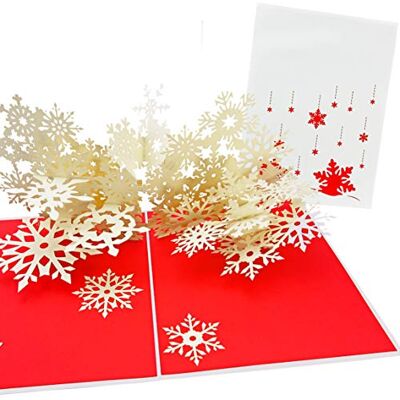 PopLife Cards Flocon de neige hiver flurry 3d pop up carte de voeux pour toutes les occasions tondeuses d'arbres, artisans, scrapbookers plis à plat pour l'envoi fête de vacances, éléphant blan - Publicité PopLife Cards Flocon de neige hiver flurry 3d pop up carte de voeux pour toutes les occasions tondeuses d'arbres, artisans, scrapbookers plis à plat pour l'envoi fête de vacances, éléphant blan - Publicité