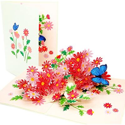 PopLife Carte pop-up 3D avec motif marguerites roses – Carte pop-up pour la fête des mères, anniversaire, un remerciement, des félicitations, la Saint-Valentin – Pour maman, fille, épouse, grand-mère - Publicité PopLife Carte pop-up 3D avec motif marguerites roses – Carte pop-up pour la fête des mères, anniversaire, un remerciement, des félicitations, la Saint-Valentin – Pour maman, fille, épouse, grand-mère - Publicité