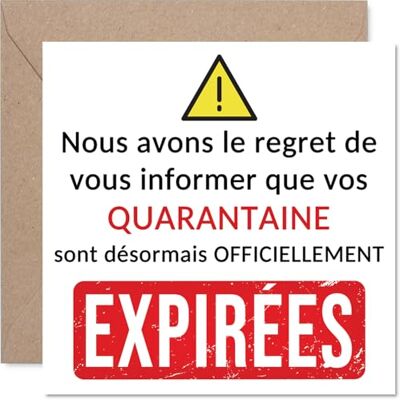 Stuff4 Humour Carte d'Anniversaire 50 Ans, Fin de la Quarantaine Annoncée Message Officiel Plein d'Humour en Rouge et Jaune, 145 mm Carré, Enveloppe Incluse - Publicité Stuff4 Humour Carte d'Anniversaire 50 Ans, Fin de la Quarantaine Annoncée Message Officiel Plein d'Humour en Rouge et Jaune, 145 mm Carré, Enveloppe Incluse - Publicité