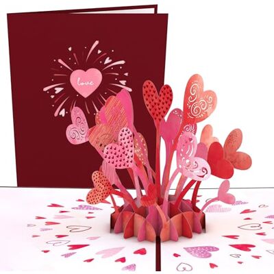 Lovepop ® Love Explosion Carte pop-up 3D pour anniversaire, mariage, fête des mères, Saint-Valentin, anniversaire de mariage Compartiment caché pour argent et bons Enveloppe incluse Note - Publicité Lovepop ® Love Explosion Carte pop-up 3D pour anniversaire, mariage, fête des mères, Saint-Valentin, anniversaire de mariage Compartiment caché pour argent et bons Enveloppe incluse Note - Publicité