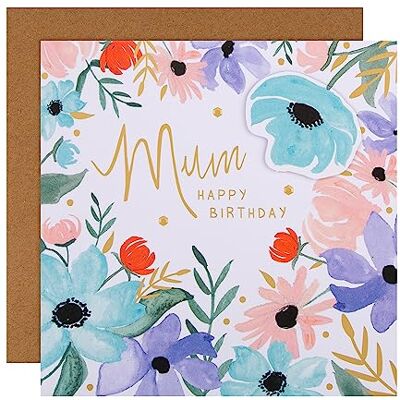 Hallmark Carte d'anniversaire pour maman – Motif floral contemporain - Publicité Hallmark Carte d'anniversaire pour maman – Motif floral contemporain - Publicité