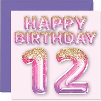 Stuff4 Carte de 12e anniversaire pour filles - Publicité Stuff4 Carte de 12e anniversaire pour filles - Publicité