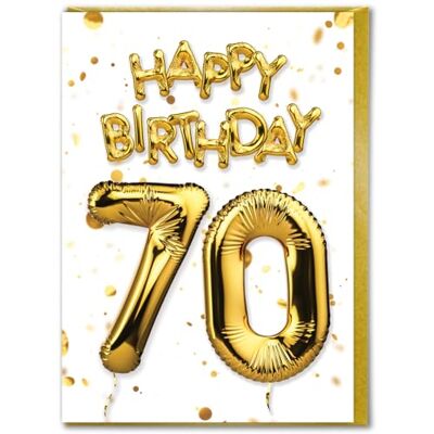 Candy Carte d'anniversaire 70 ans Belle carte d'anniversaire Effet feuille d'or blanc Cartes d'anniversaire pour lui, elle, hommes, femmes, amis - Publicité Candy Carte d'anniversaire 70 ans Belle carte d'anniversaire Effet feuille d'or blanc Cartes d'anniversaire pour lui, elle, hommes, femmes, amis - Publicité