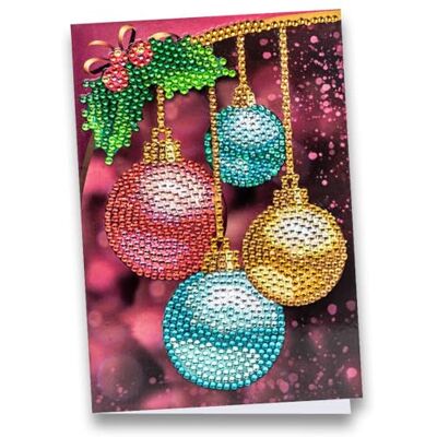 ideen mit herz Carte de vœux avec strass Édition diamant DIN B6 370 g/m² Avec pierres, enveloppe et outils Boules de Noël - Publicité ideen mit herz Carte de vœux avec strass Édition diamant DIN B6 370 g/m² Avec pierres, enveloppe et outils Boules de Noël - Publicité