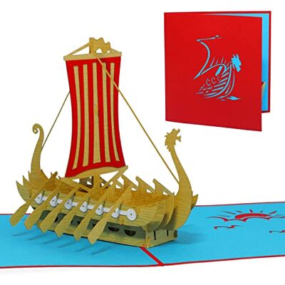 Lin PopUp®, 17078, Carte POP UP bateau, Carte POP UP bateau, Cartes de voeux 3D bateau bateau voile dragon bateau viking, N118 - Publicité Lin PopUp®, 17078, Carte POP UP bateau, Carte POP UP bateau, Cartes de voeux 3D bateau bateau voile dragon bateau viking, N118 - Publicité